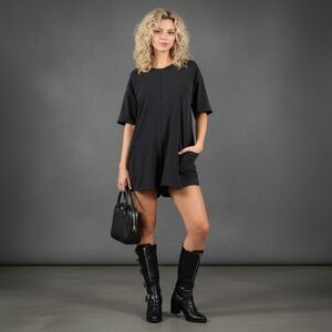 FP Movement Hot Shot Tee Romper Black Size Large